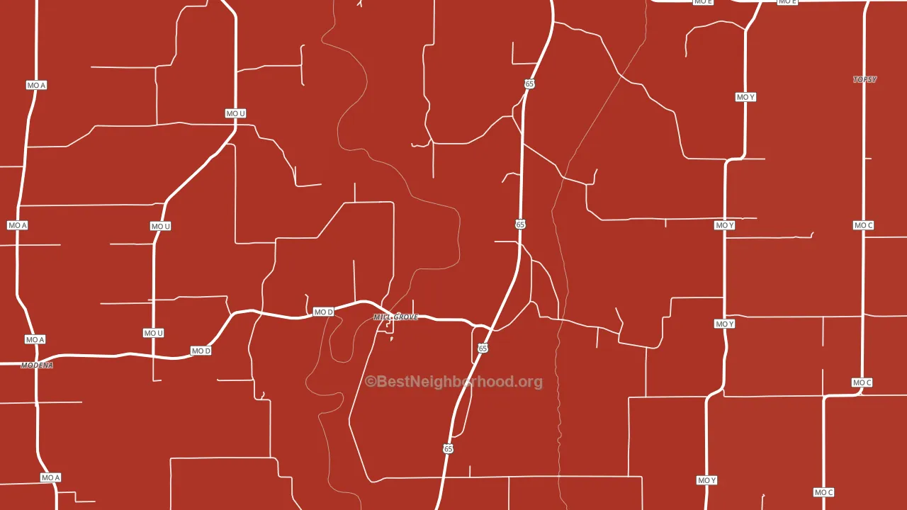 Mill Grove, MO block-group political-lean map