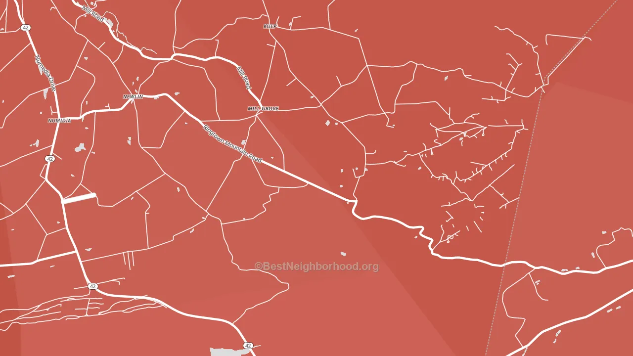 Mill Grove, PA block-group political-lean map