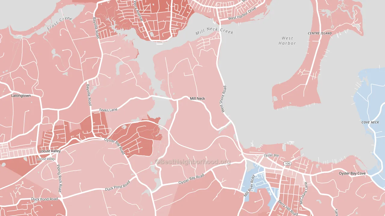 Mill Neck, NY block-group political-lean map