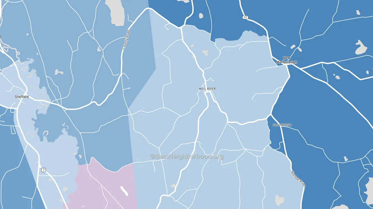 Mill River, MA block-group political-lean map