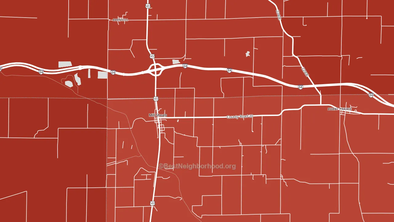 Mill Shoals, IL block-group political-lean map