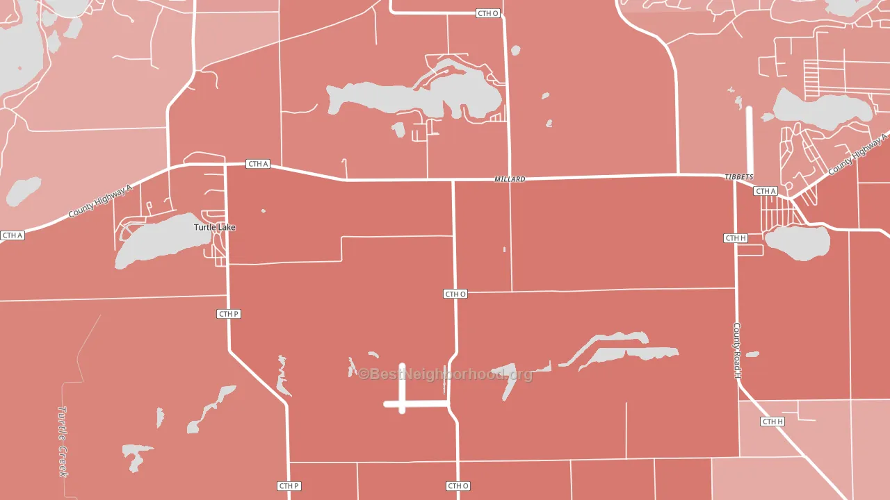 Millard, WI block-group political-lean map