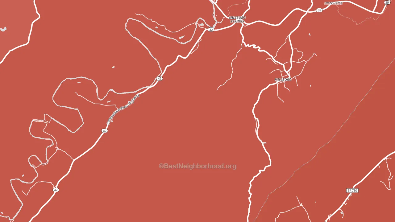 Millboro Springs, VA block-group political-lean map