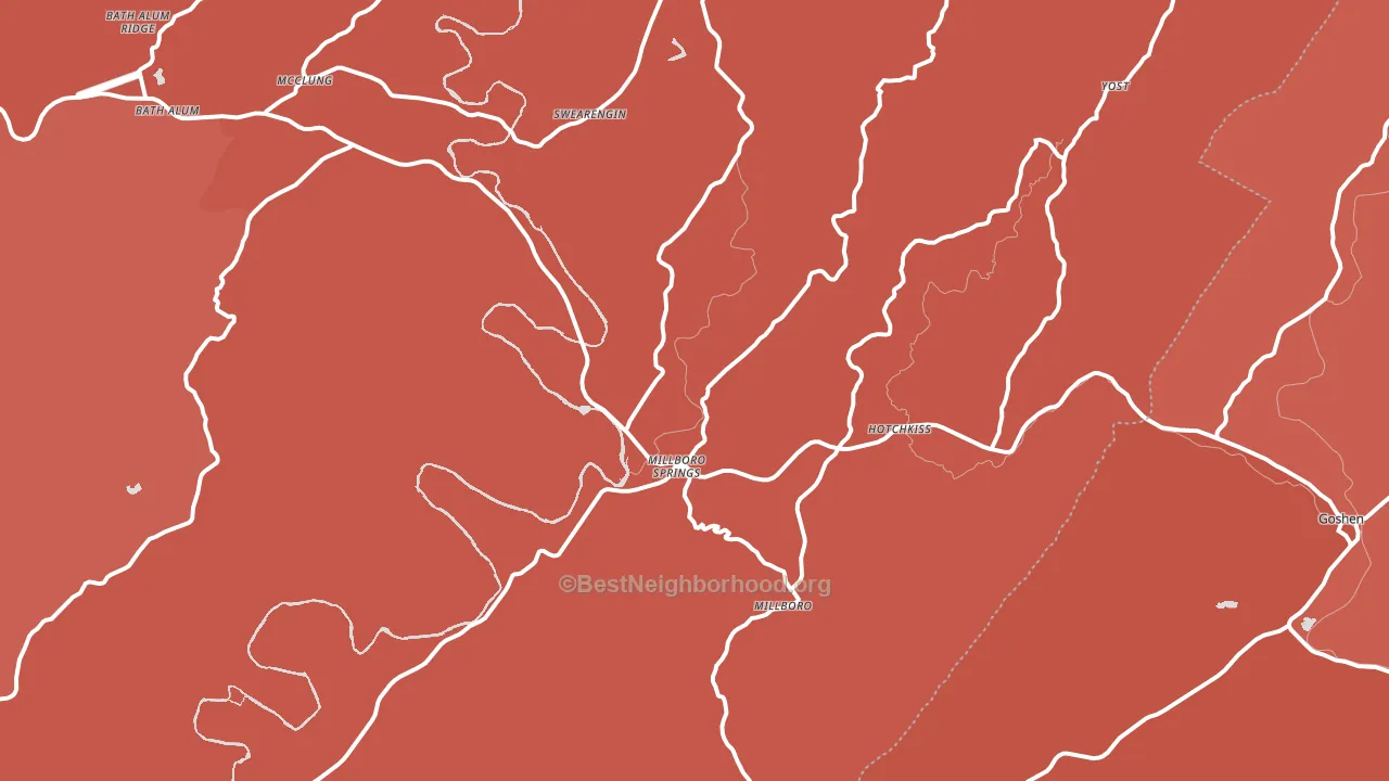 Millboro, VA block-group political-lean map
