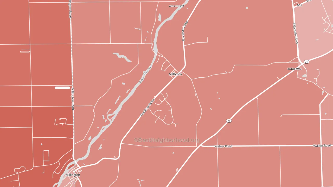Millbrook, IL block-group political-lean map