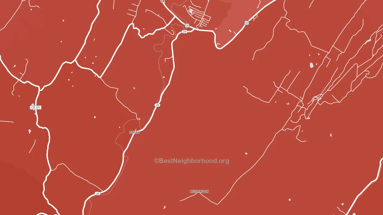Millbrook, WV block-group political-lean map