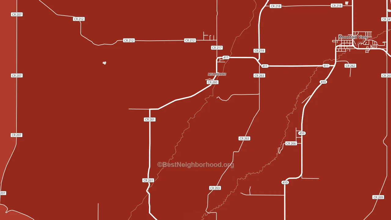 Millburne, WY block-group political-lean map