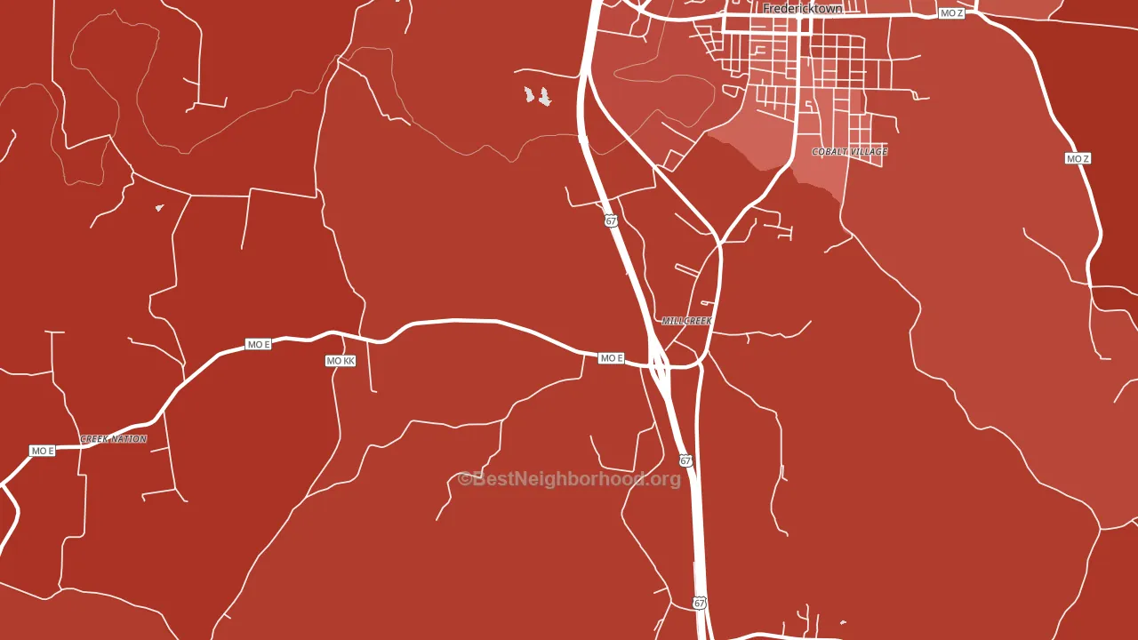 Millcreek, MO block-group political-lean map