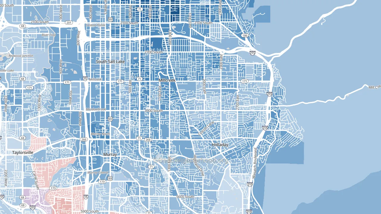 Millcreek, Salt Lake City, UT block-group political-lean map
