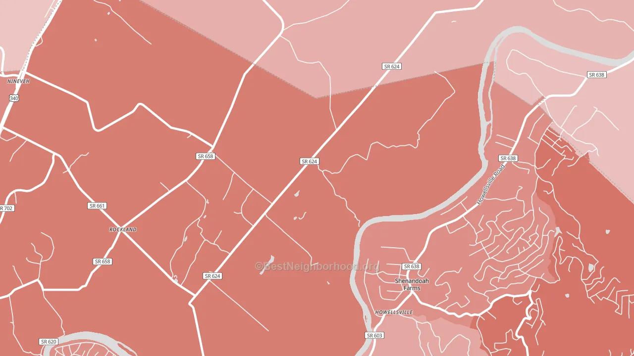 Milldale, VA block-group political-lean map