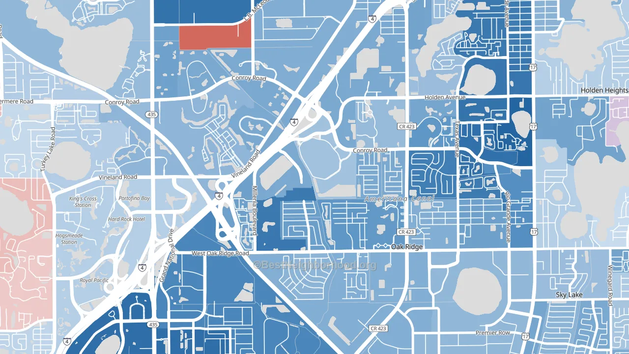 Millenia, Orlando, FL block-group political-lean map