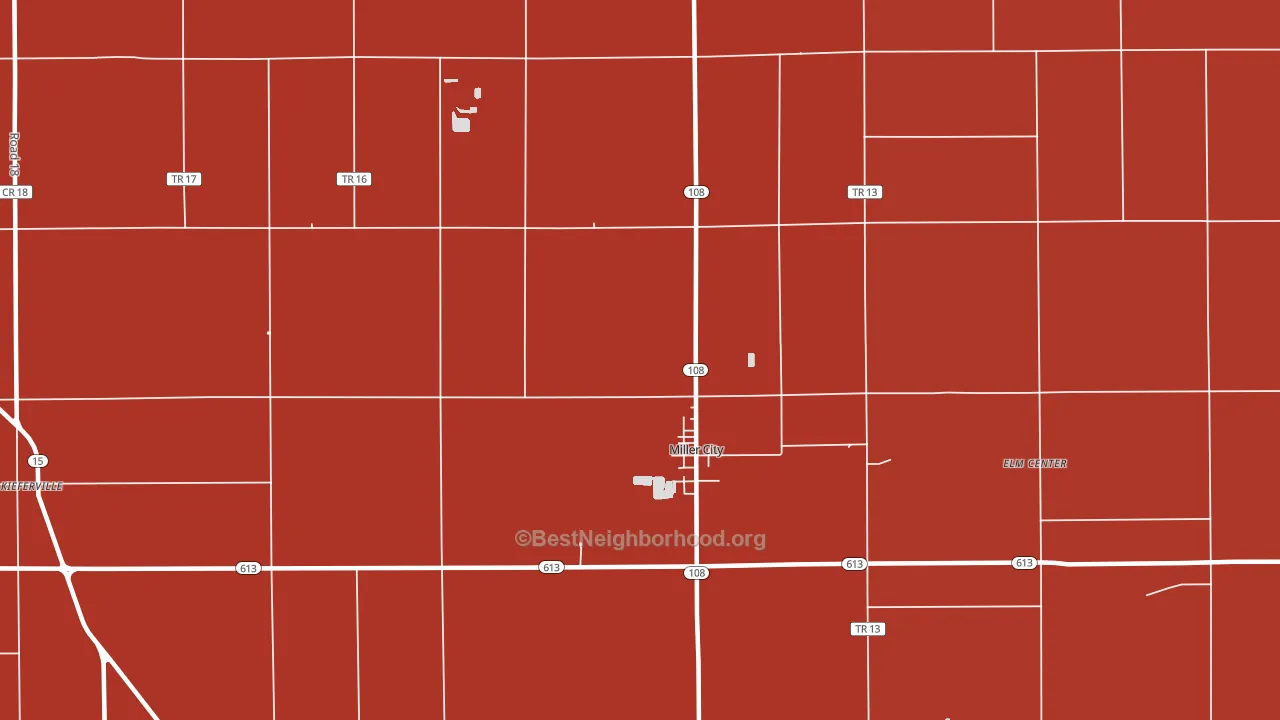 Miller City, OH block-group political-lean map