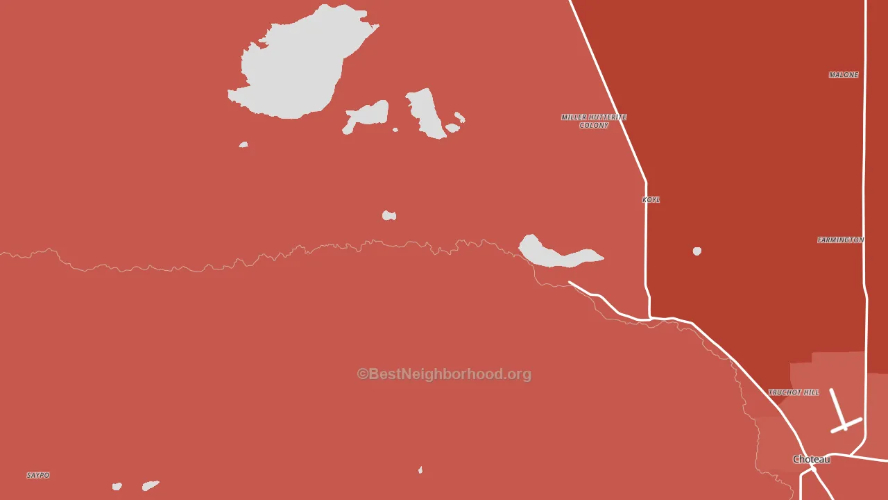 Miller Colony, MT block-group political-lean map