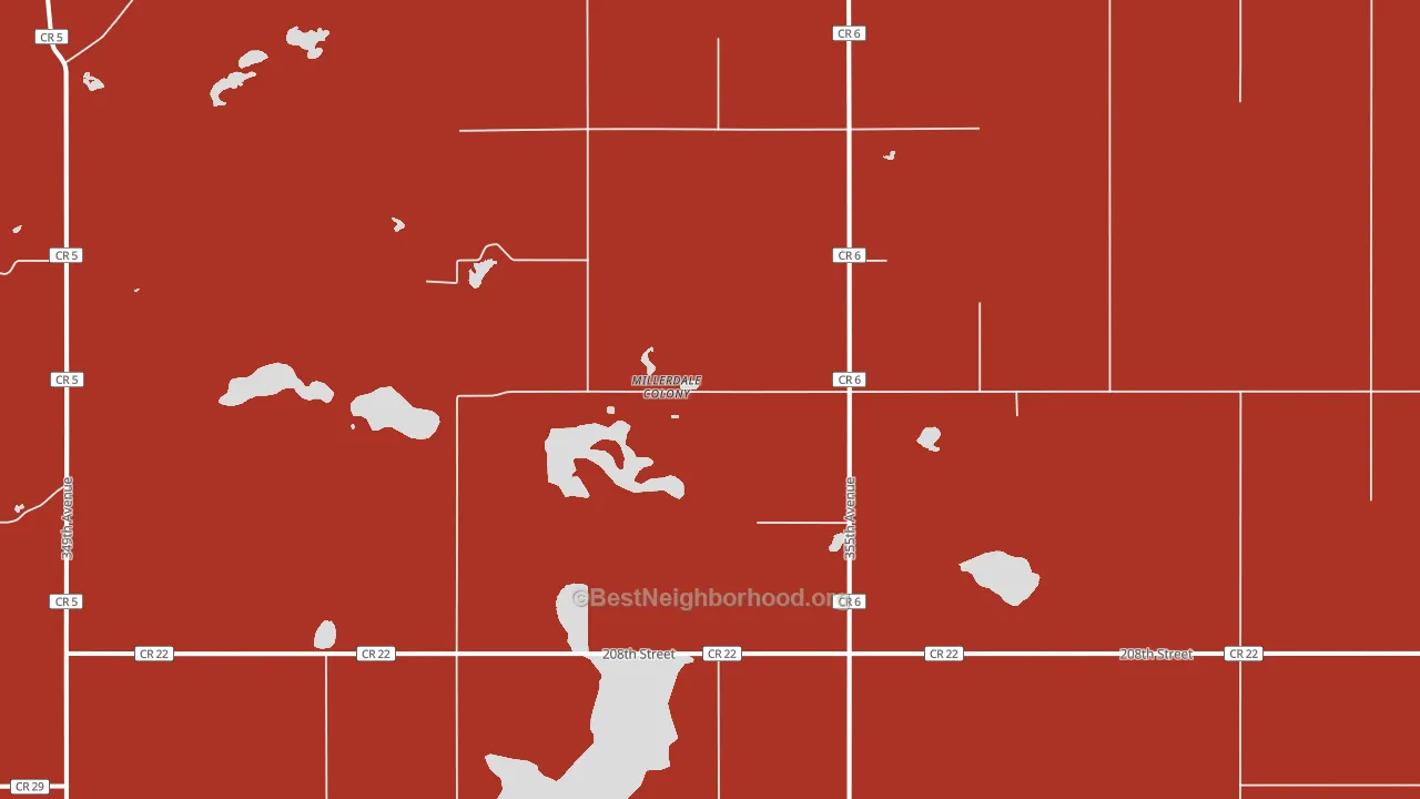 Miller Dale Colony, SD block-group political-lean map