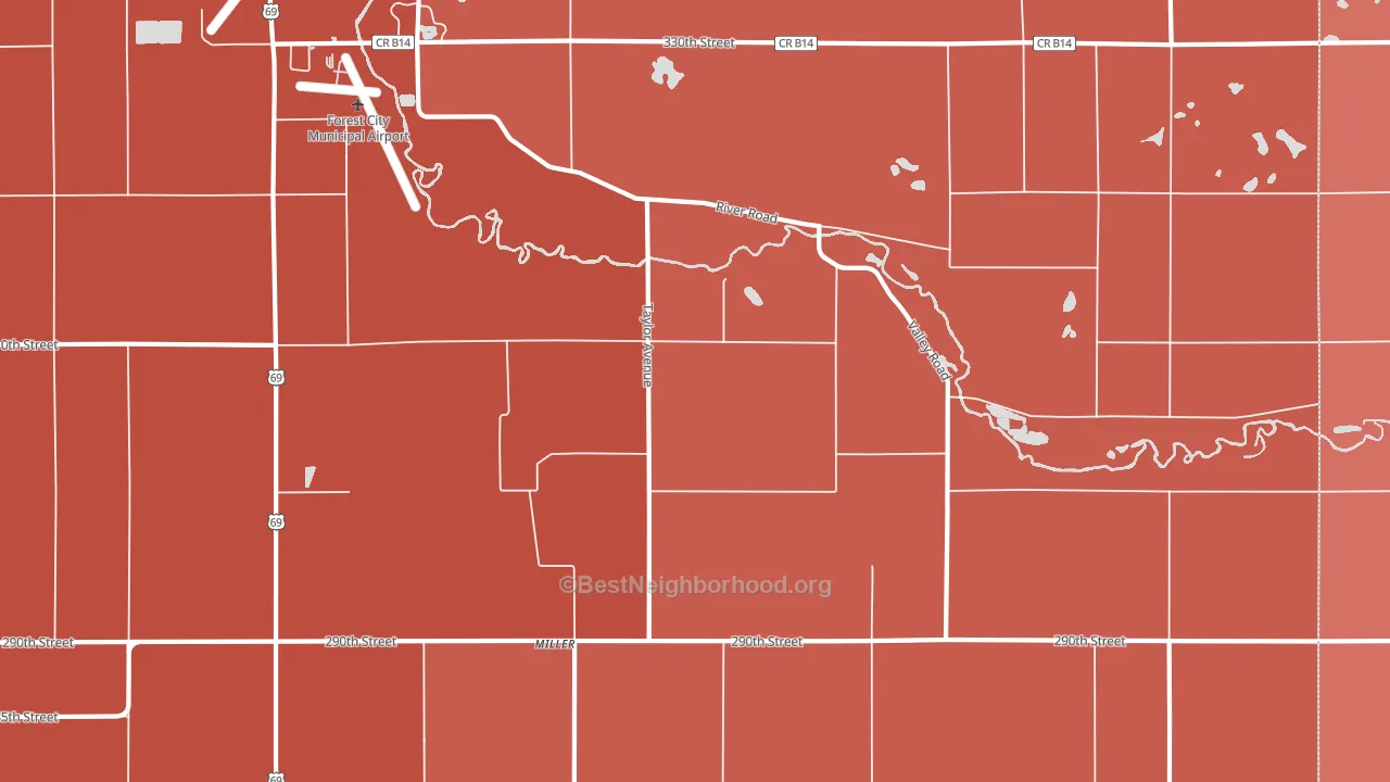 Miller, IA block-group political-lean map