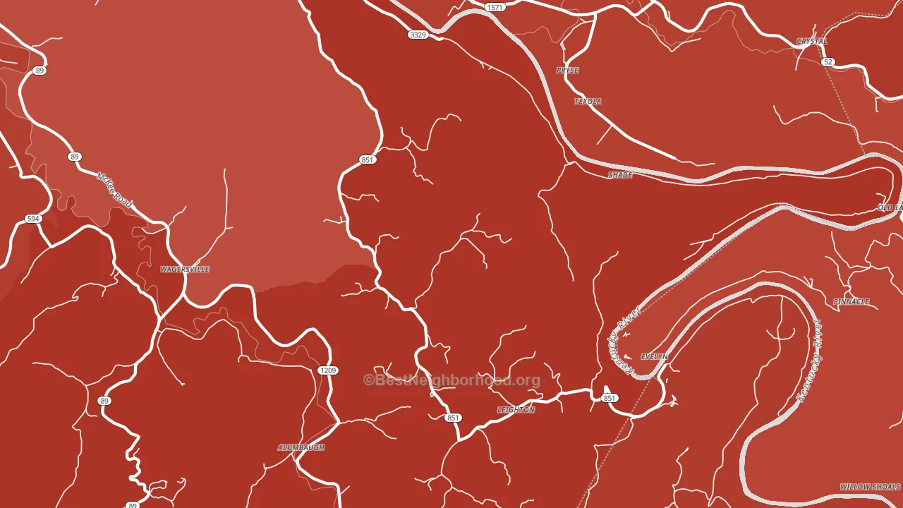 Millers Creek, KY block-group political-lean map