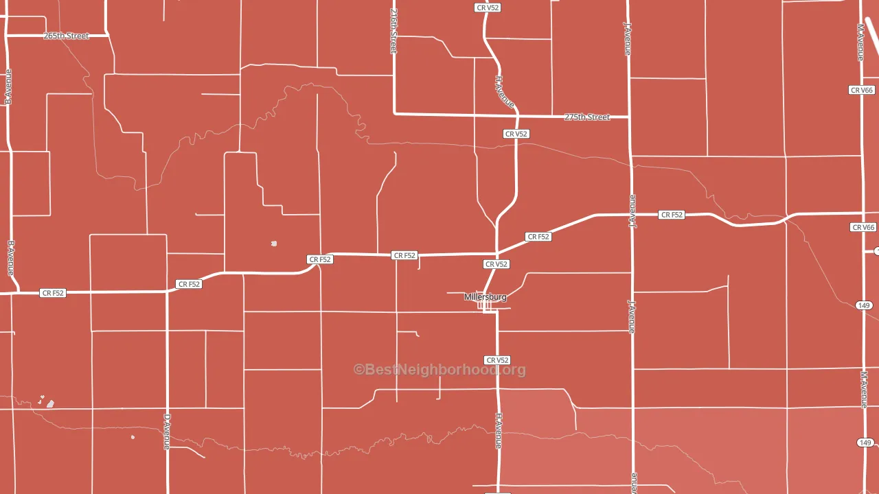 Millersburg, IA block-group political-lean map