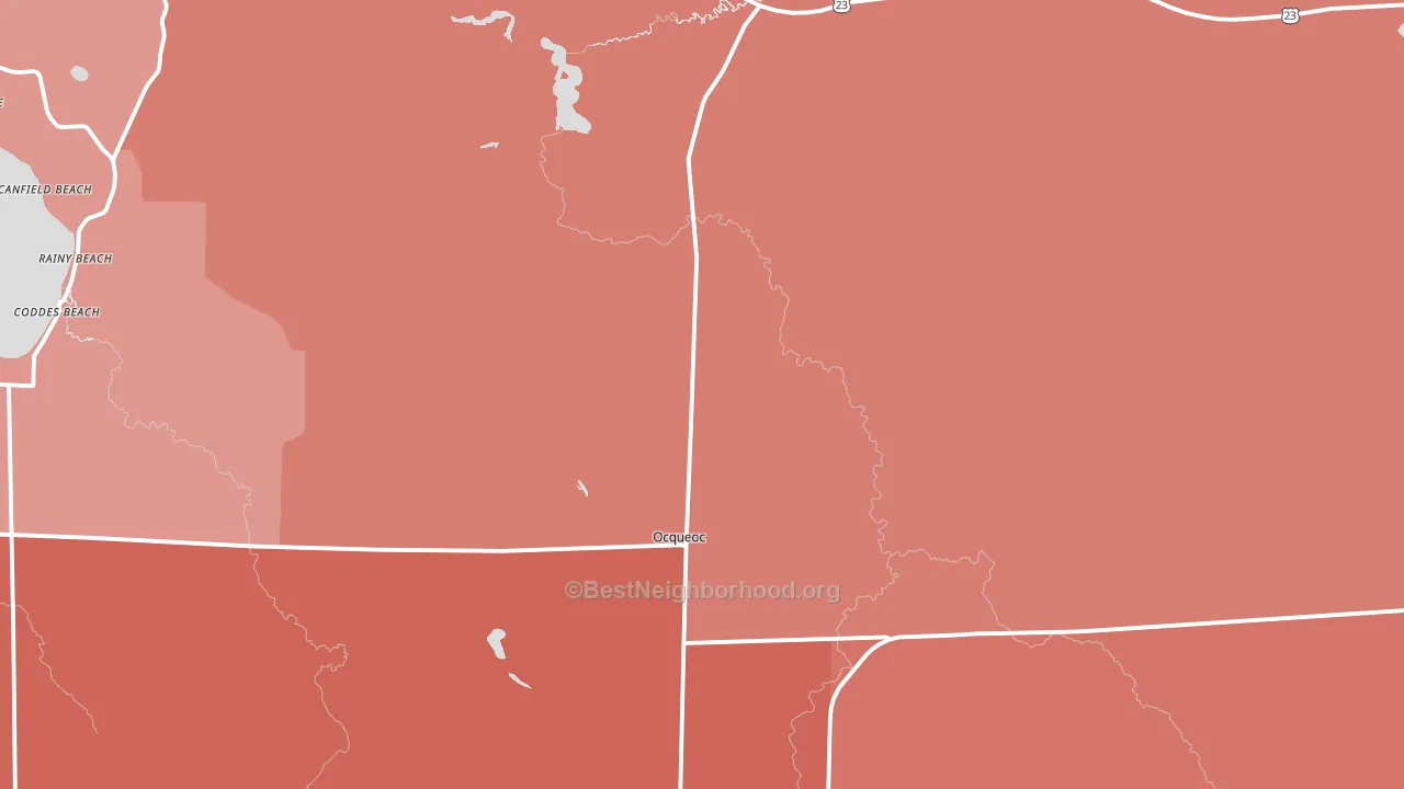 Millersburg, MI block-group political-lean map