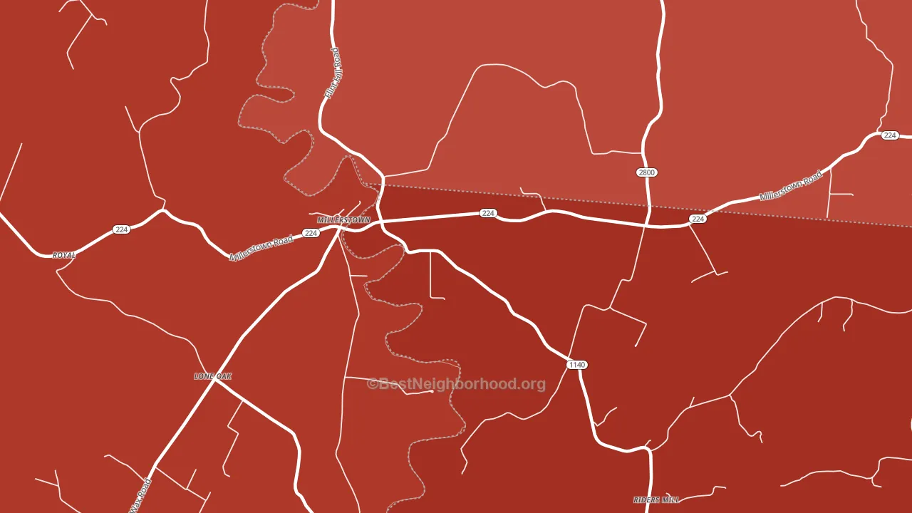 Millerstown, KY block-group political-lean map