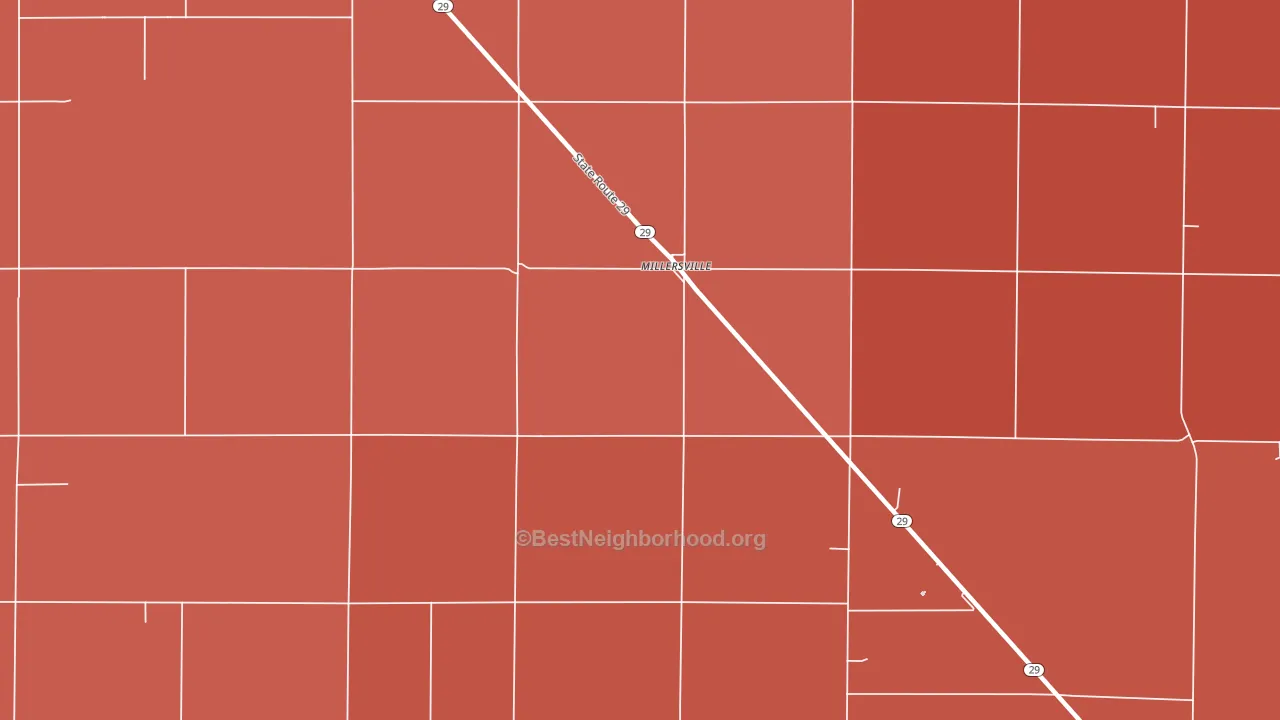 Millersville, IL block-group political-lean map