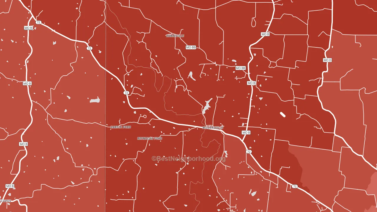 Millersville, MO block-group political-lean map