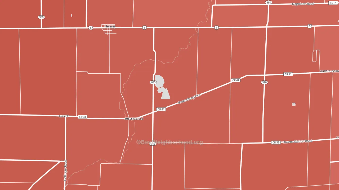 Millersville, OH block-group political-lean map