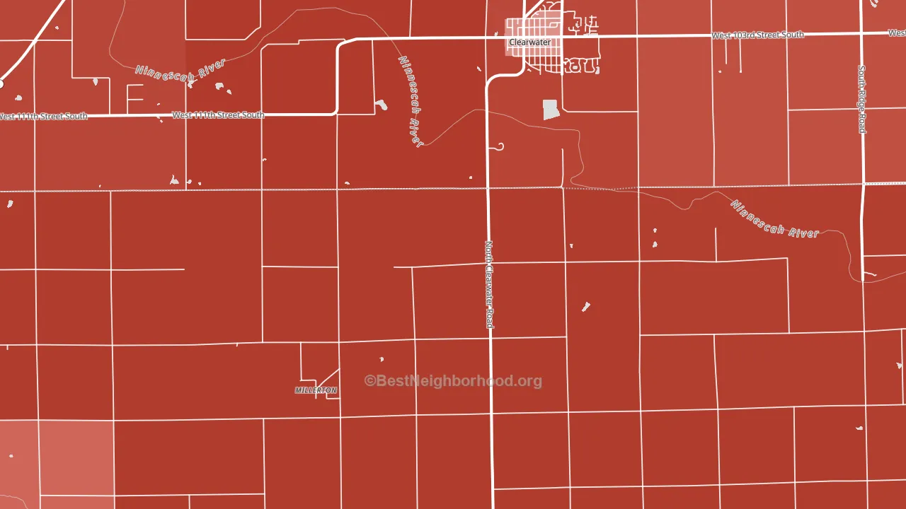Millerton, KS block-group political-lean map