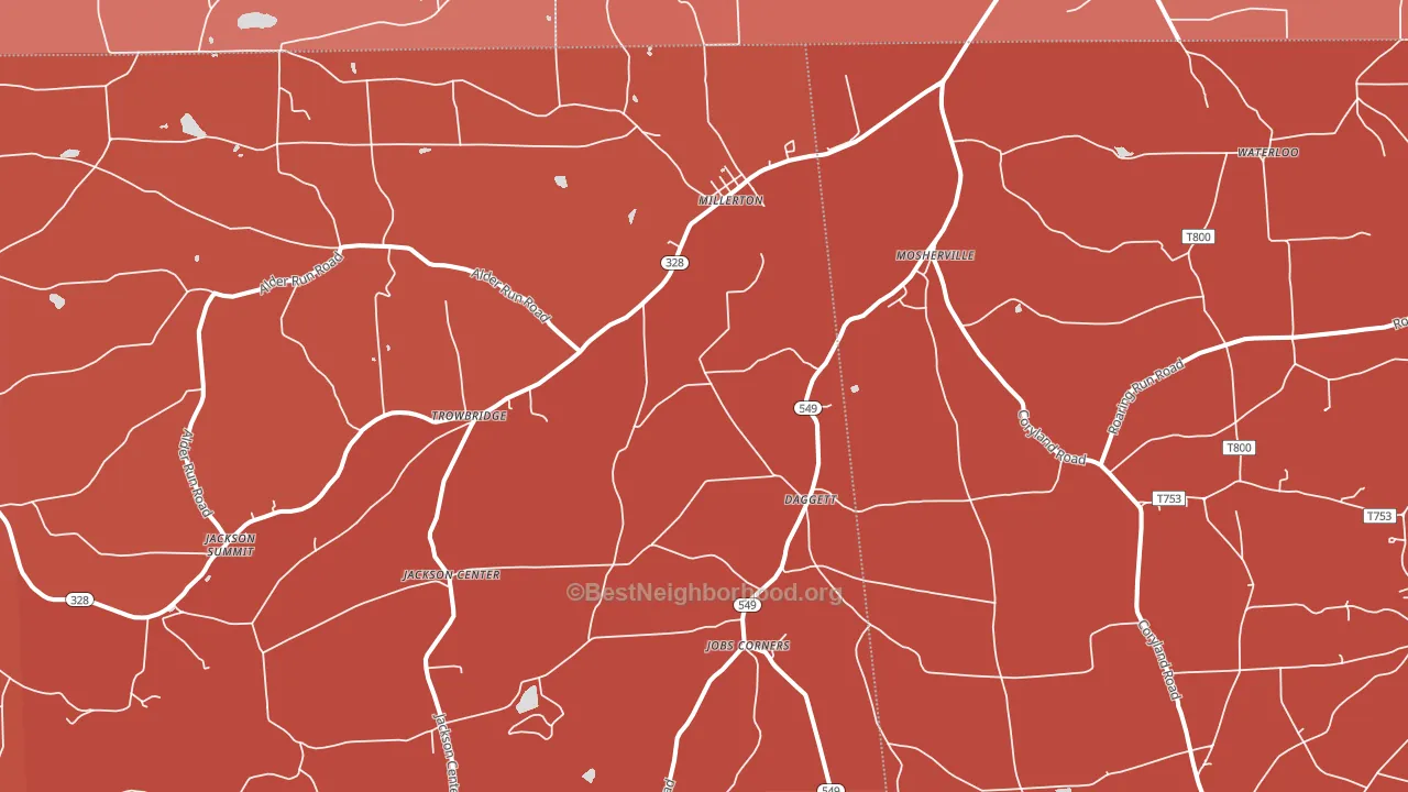 Millerton, PA block-group political-lean map