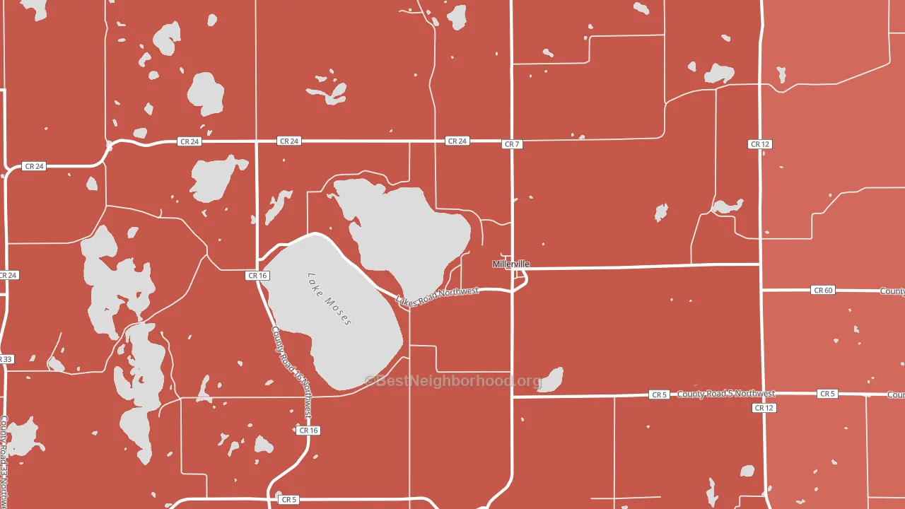 Millerville, MN block-group political-lean map