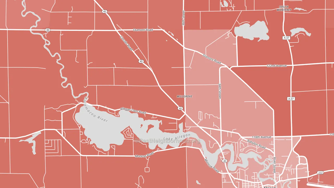 Millgrove, MI block-group political-lean map