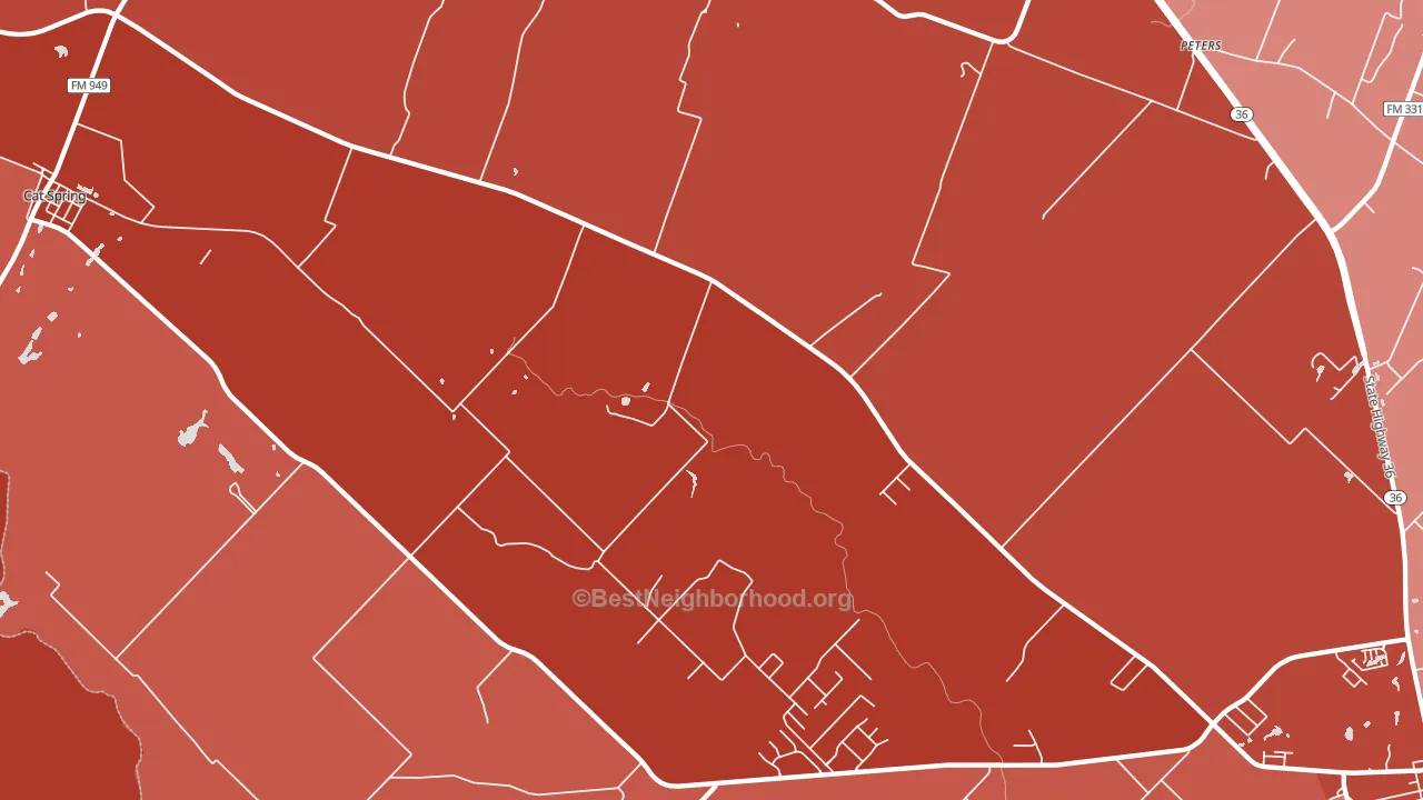 Millheim, TX block-group political-lean map