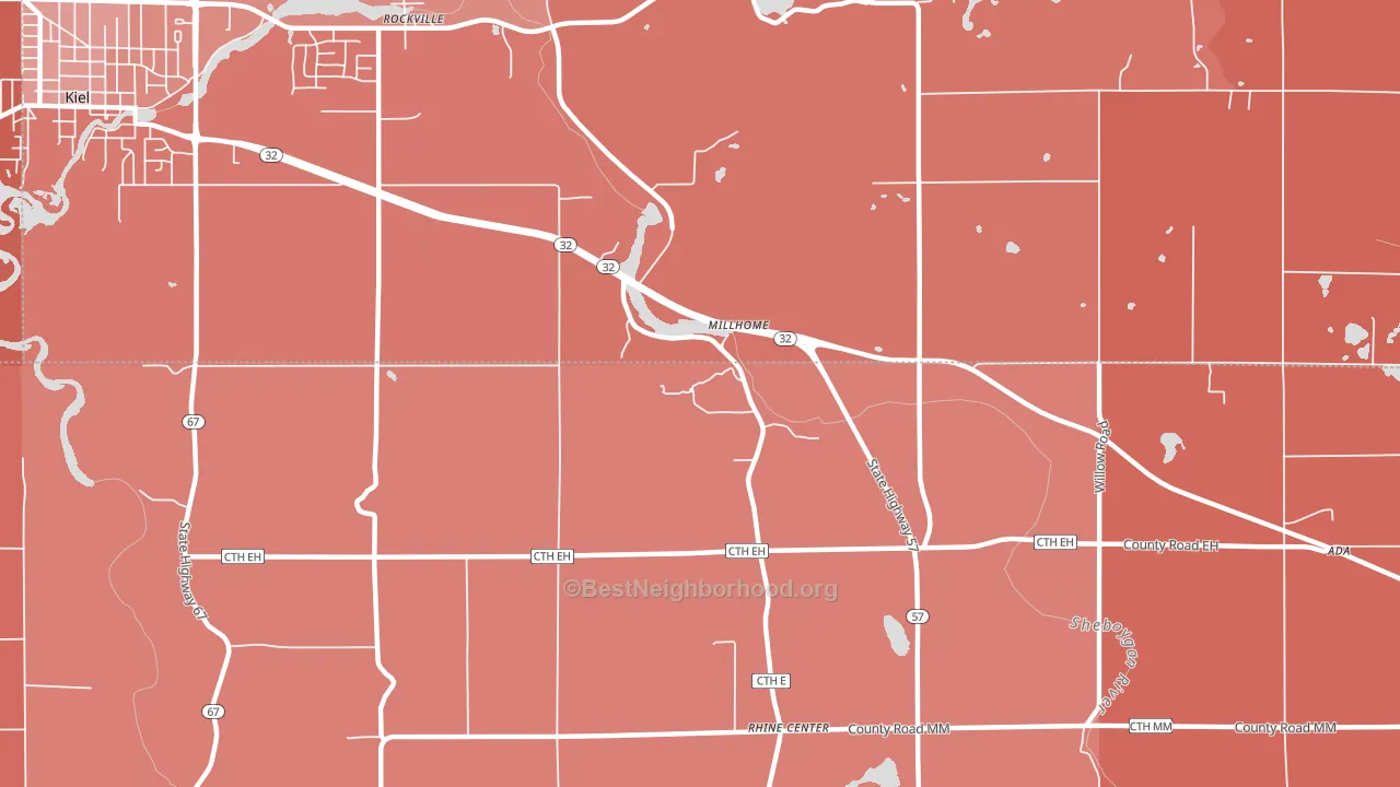 Millhome, WI block-group political-lean map