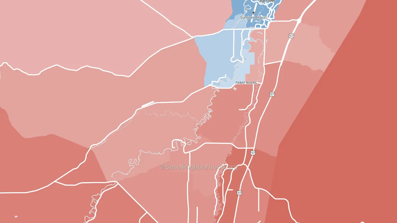 Millican, OR block-group political-lean map