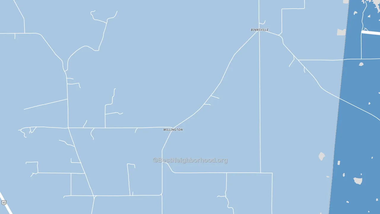 Millington, MS block-group political-lean map