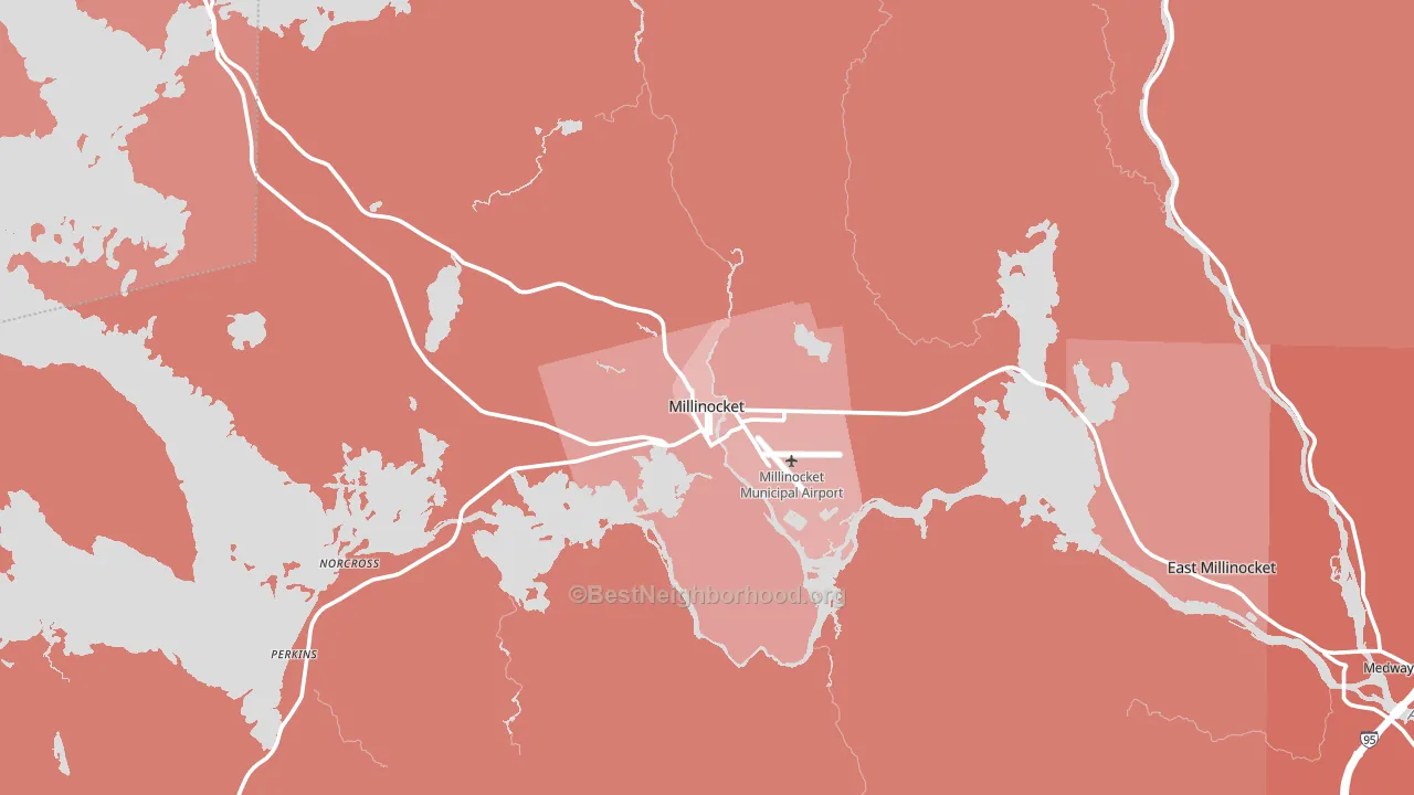 Millinocket, ME block-group political-lean map