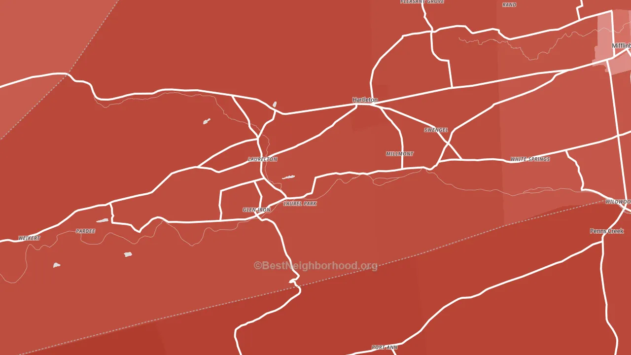 Millmont, PA block-group political-lean map