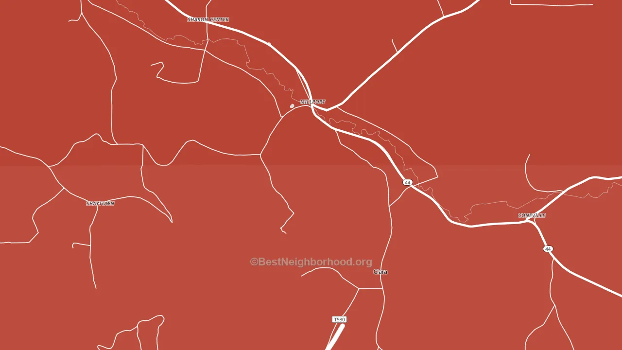Millport, PA block-group political-lean map