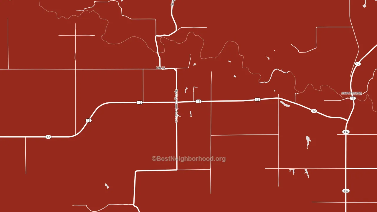 Mills, NE block-group political-lean map