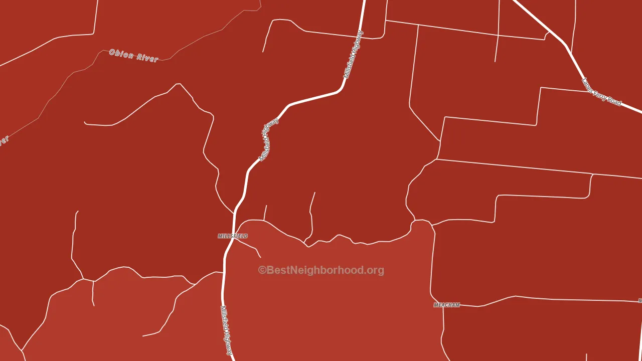 Millsfield, TN block-group political-lean map