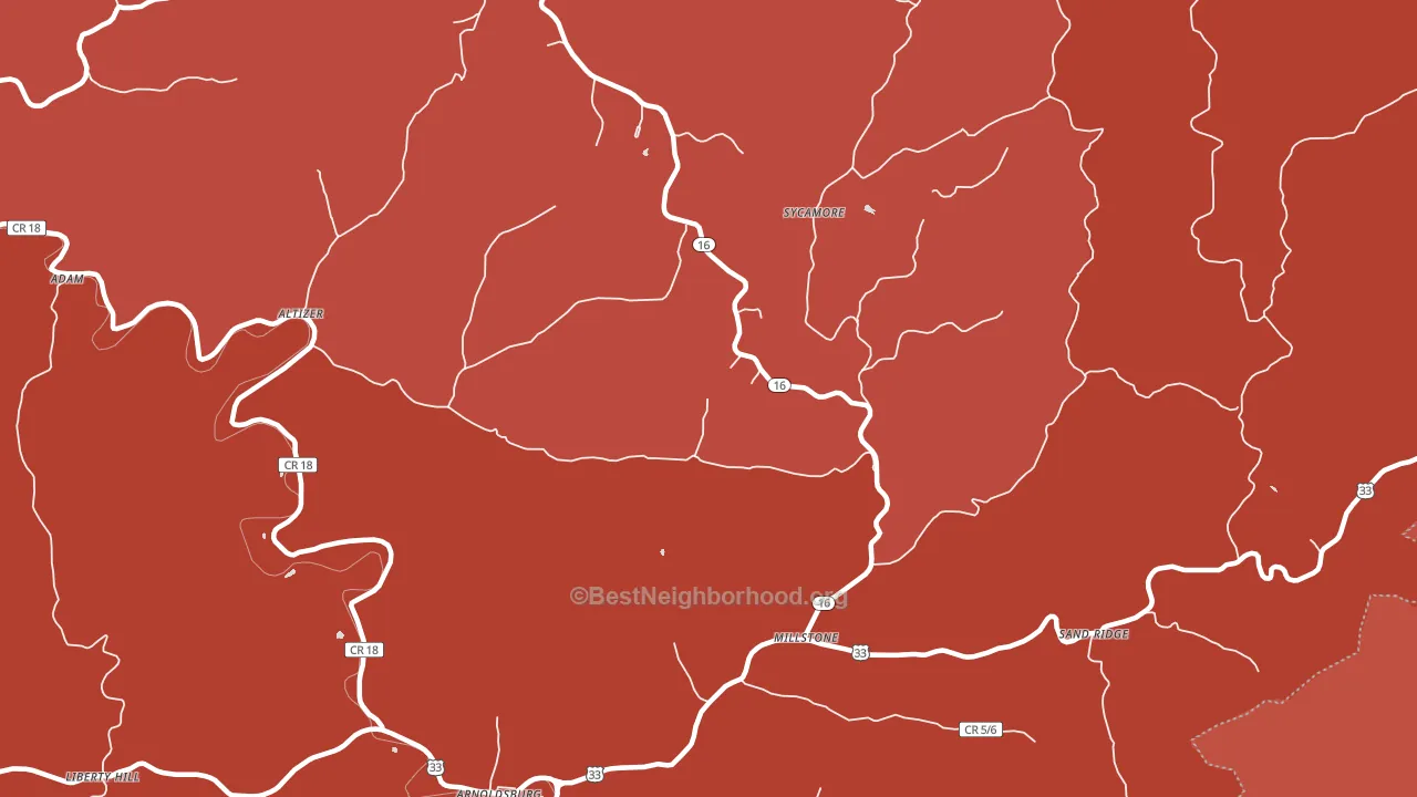 Millstone, WV block-group political-lean map