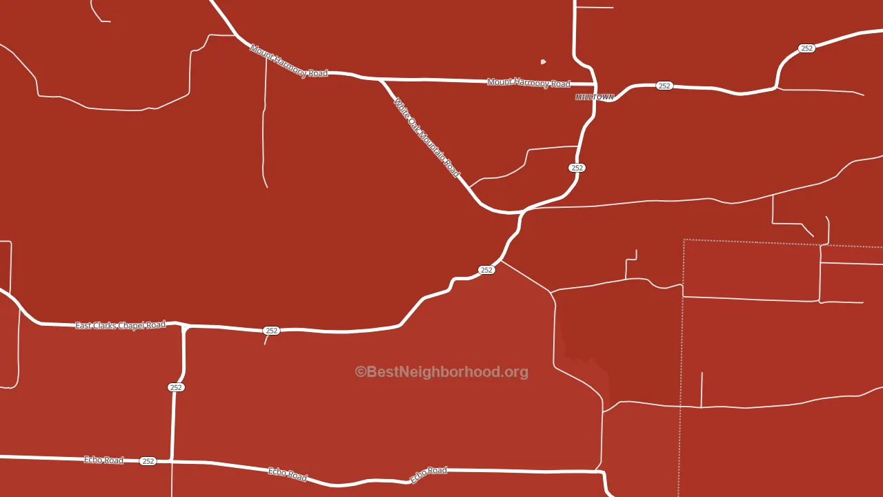 Milltown, AR block-group political-lean map