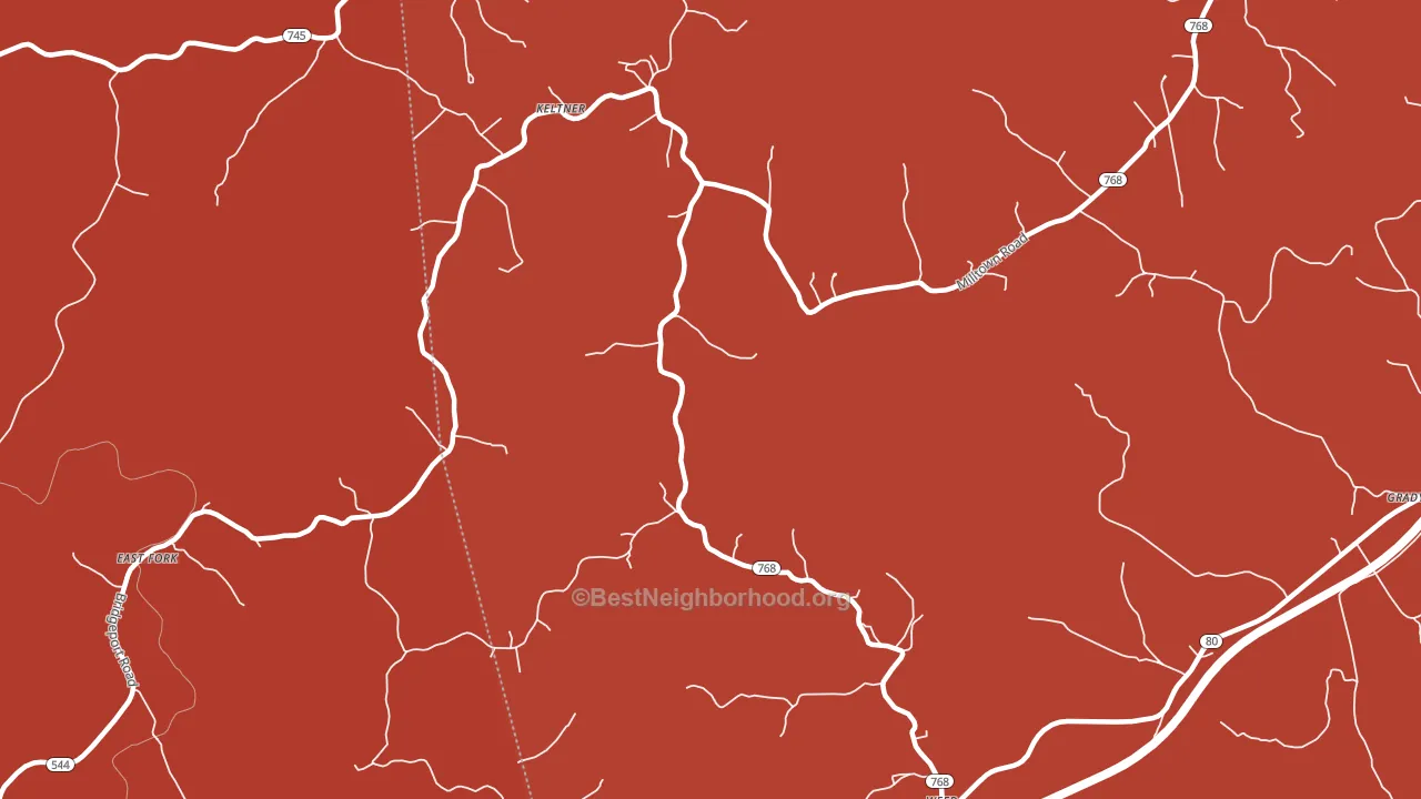 Milltown, KY block-group political-lean map