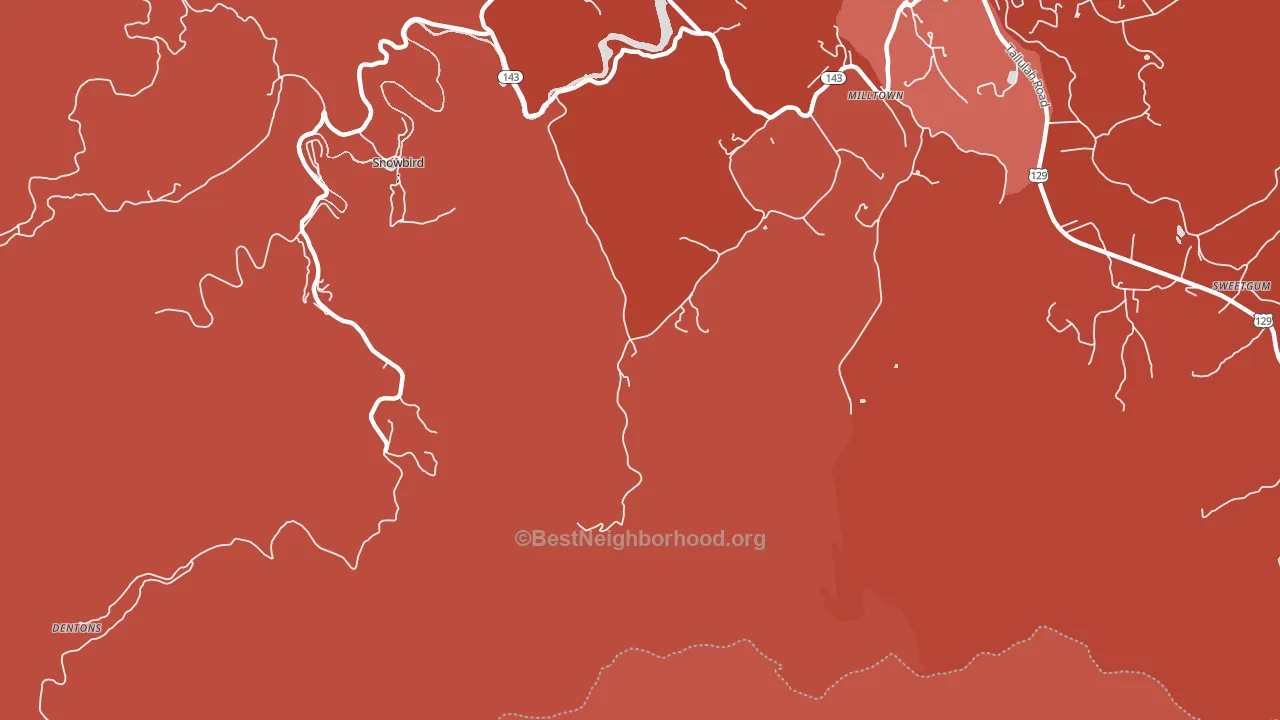 Milltown, NC block-group political-lean map
