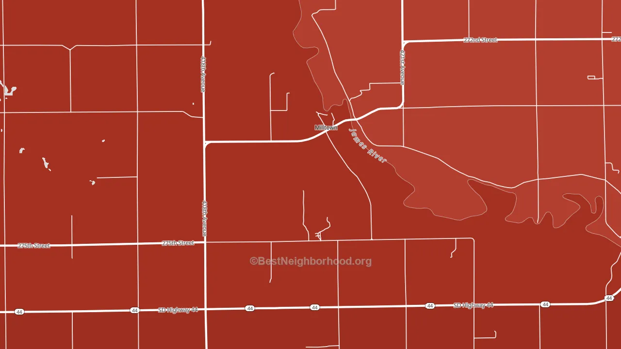 Milltown, SD block-group political-lean map
