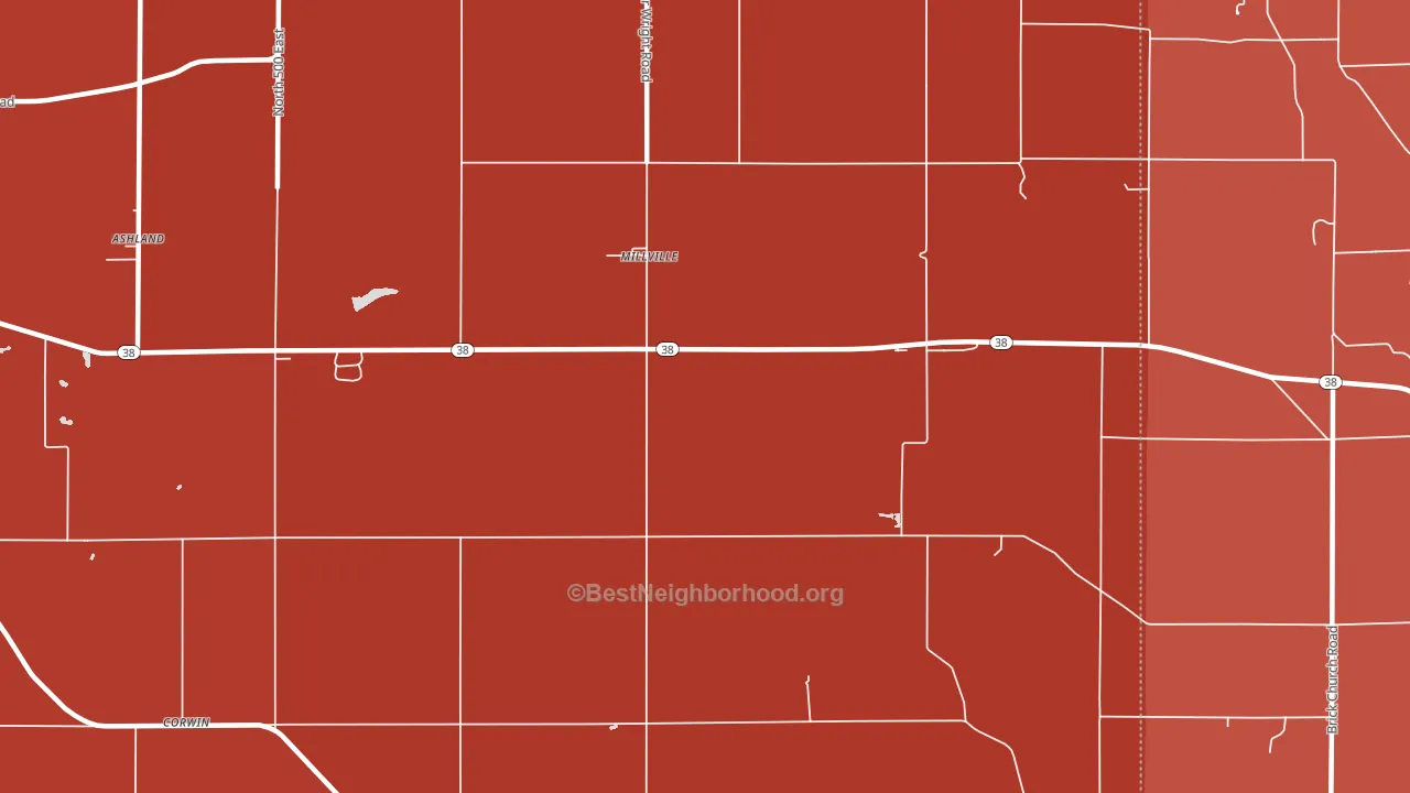 Millville, IN block-group political-lean map