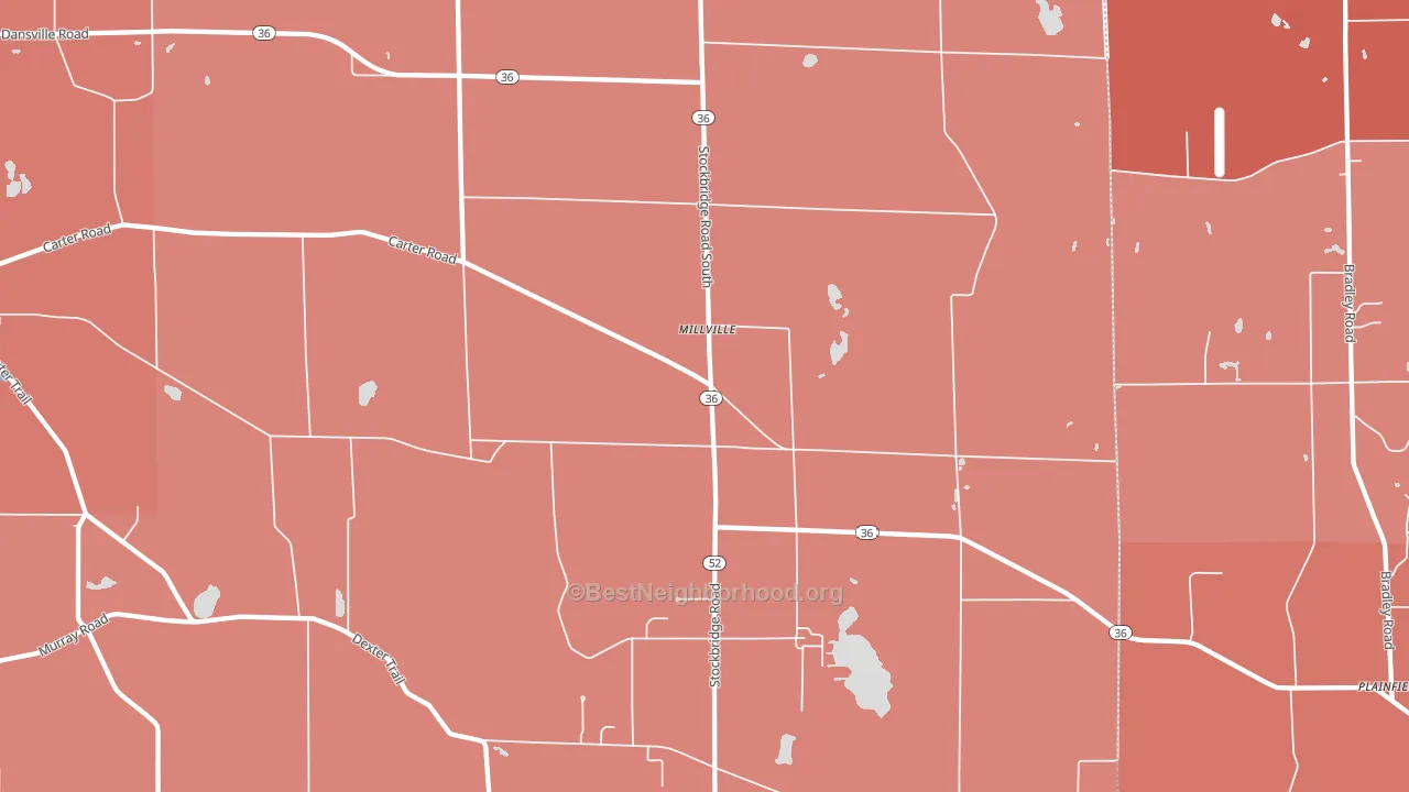 Millville, MI block-group political-lean map