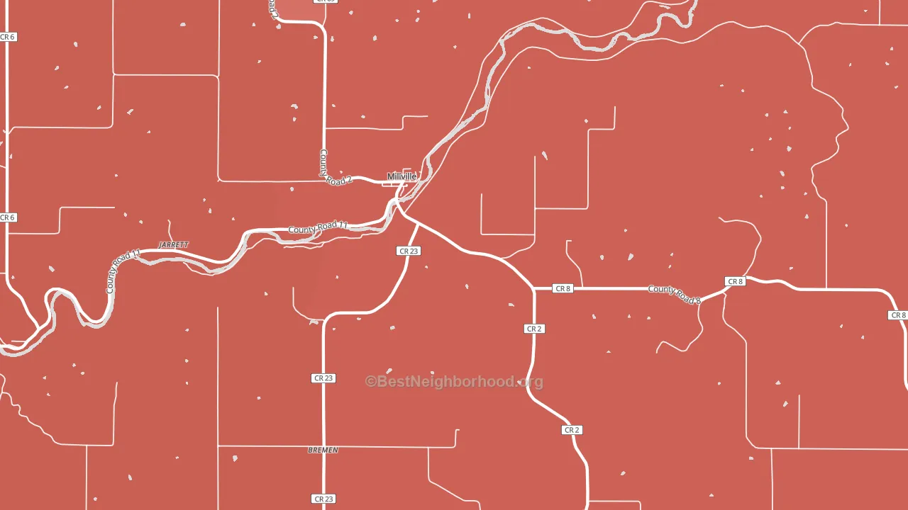Millville, MN block-group political-lean map