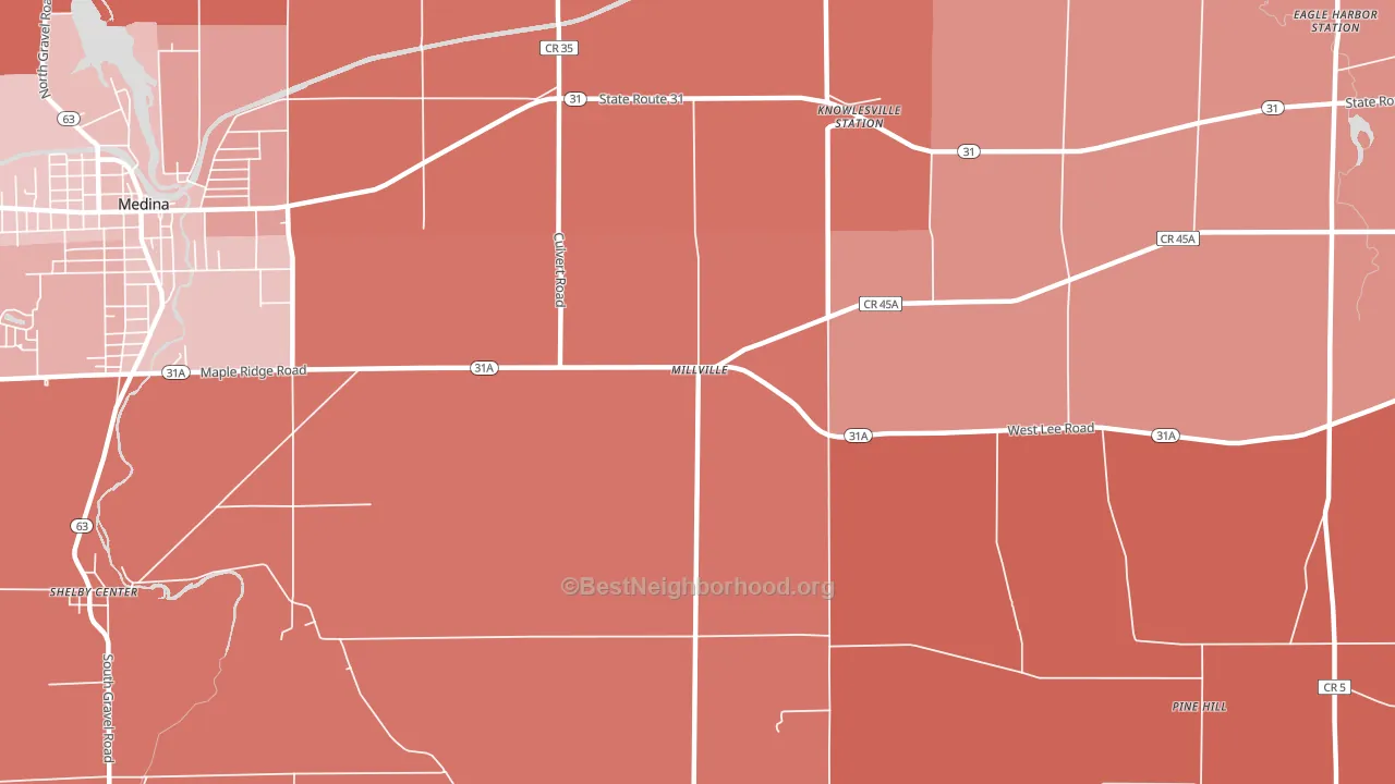 Millville, NY block-group political-lean map