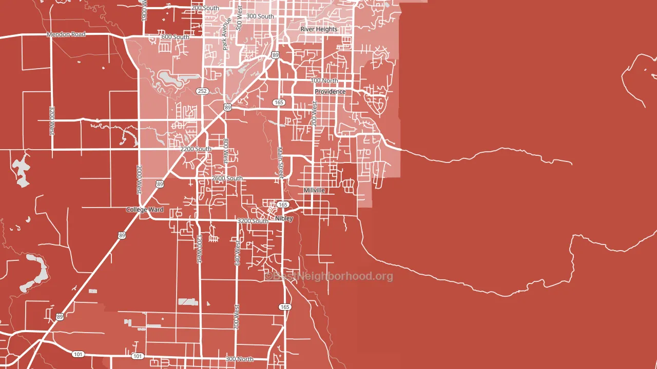 Millville, UT block-group political-lean map