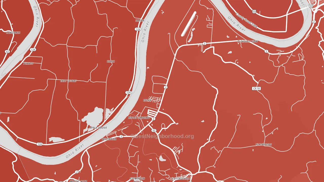Millwood, WV block-group political-lean map